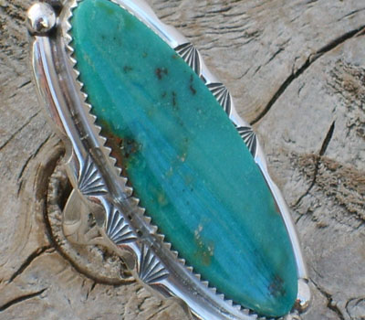 Candelaria Mine Turquoise Ring - sz 9 1/4